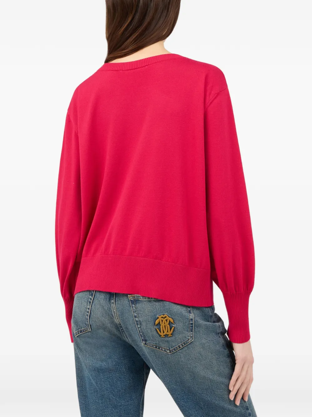 Roberto Cavalli Sweater verfraaid met logo Rood