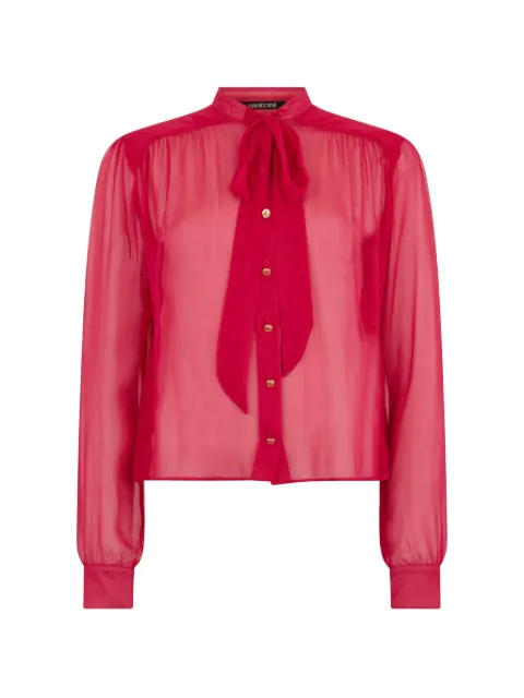 Roberto Cavalli pussy-bow sheer blouse