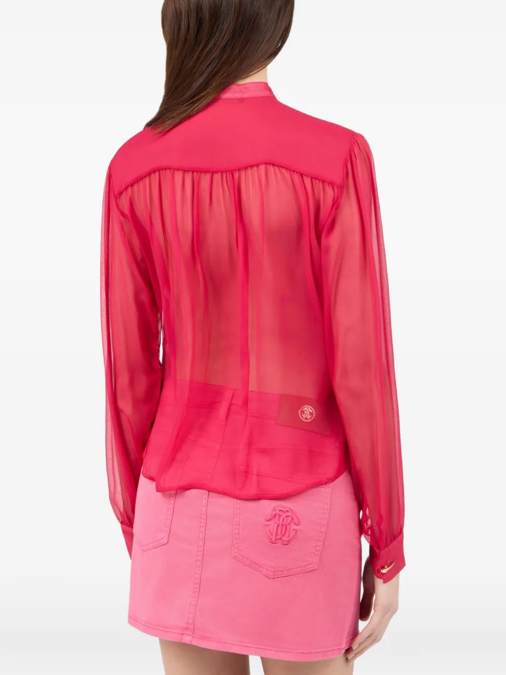 Roberto Cavalli Blouse met strik Rood