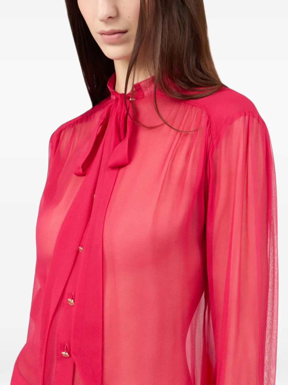 Roberto Cavalli Blouse met strik Rood