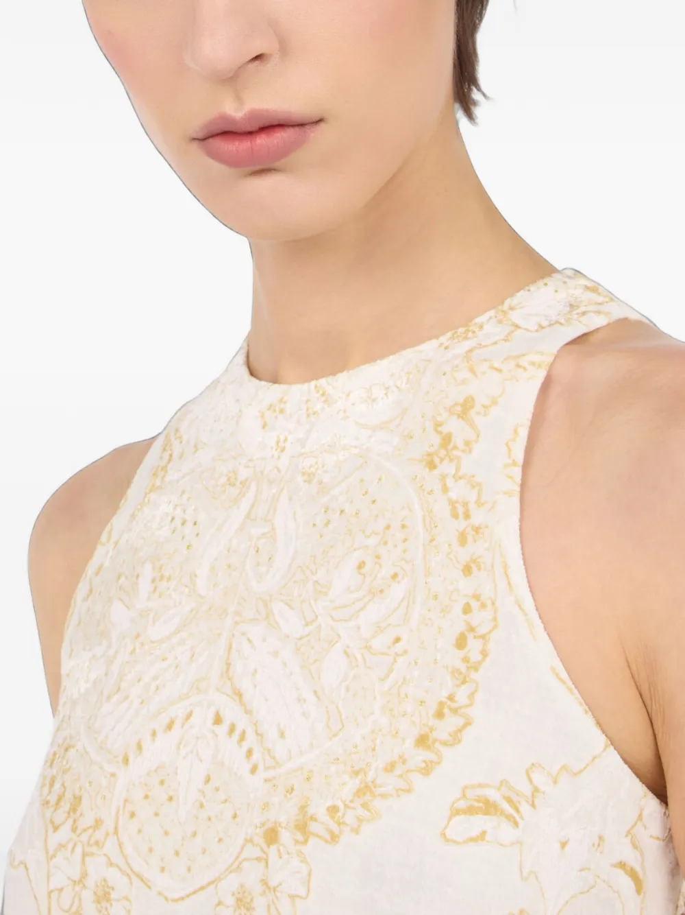 Roberto Cavalli Mini-jurk met paisley-print Beige