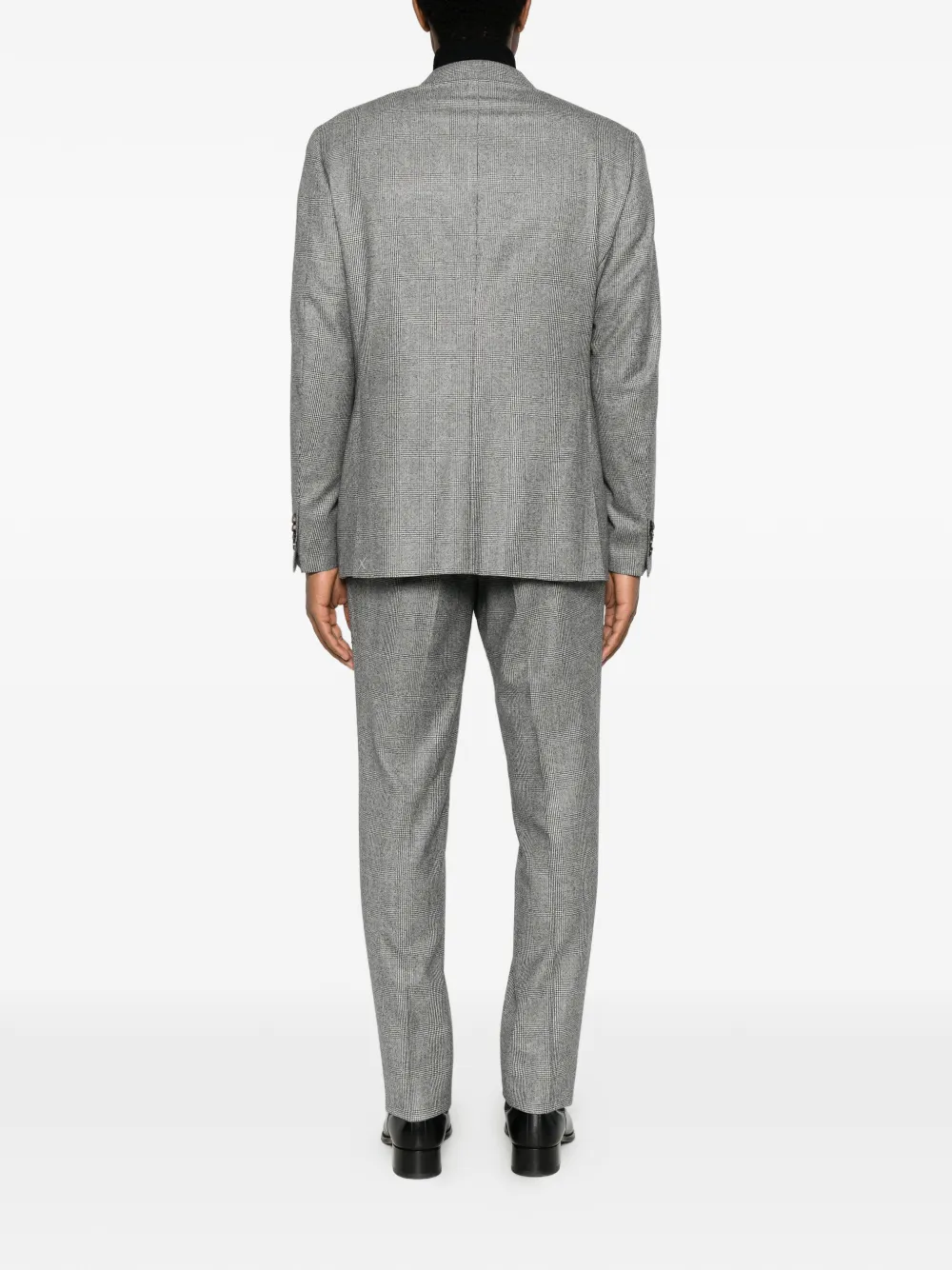 Canali Prince of Wales check wool suit Grijs