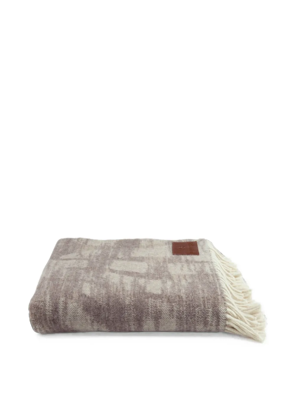 Roberto Cavalli Home fringed wool blanket - Tons neutres