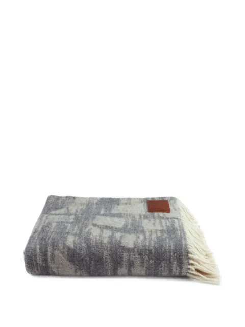 Roberto Cavalli Home fringe-trim wool blanket