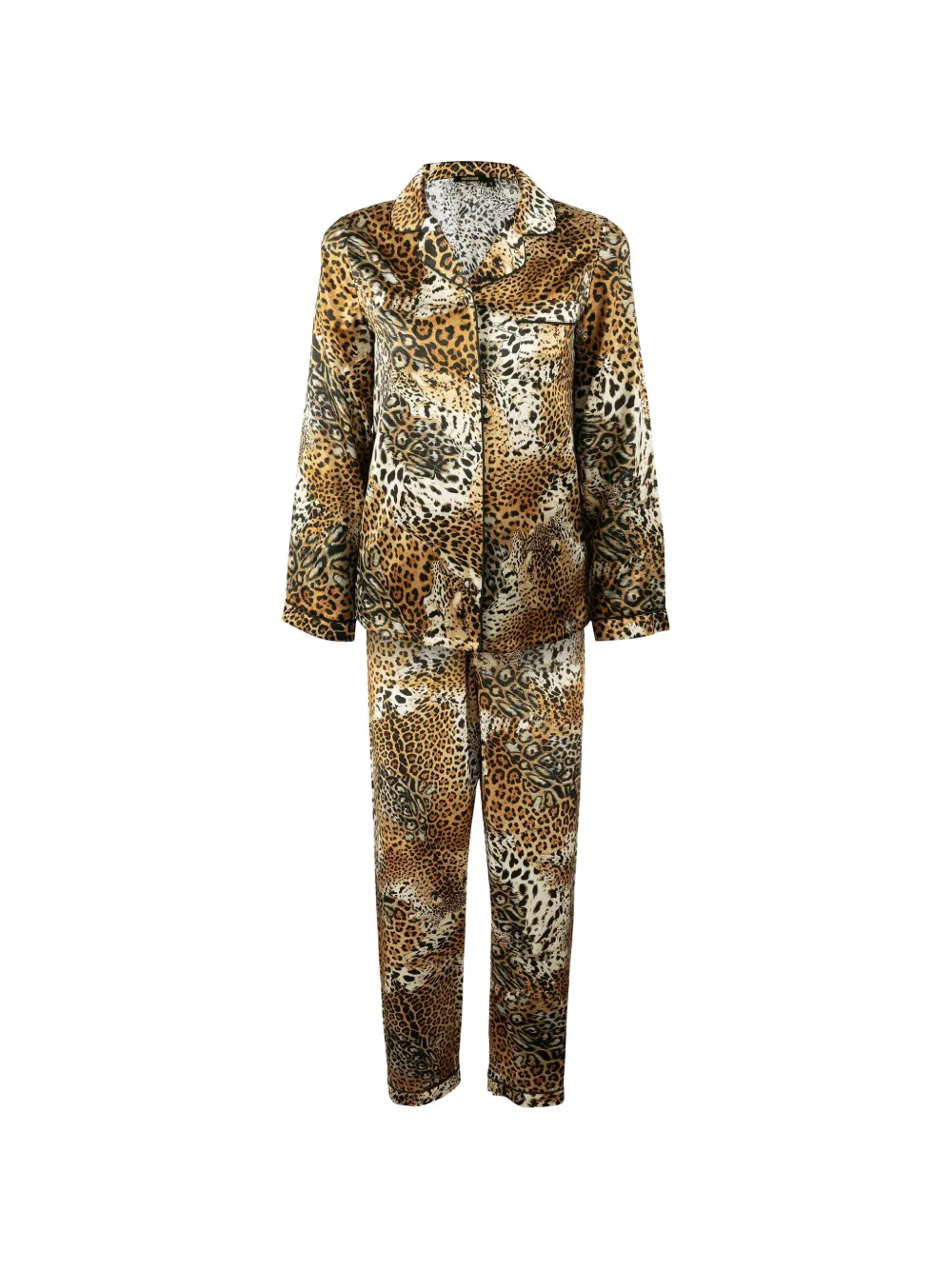 Roberto Cavalli Home leopard-print silk pajamas set - Braun