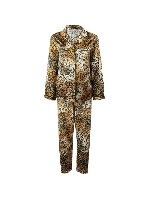 Roberto Cavalli Home leopard-print silk pajamas set