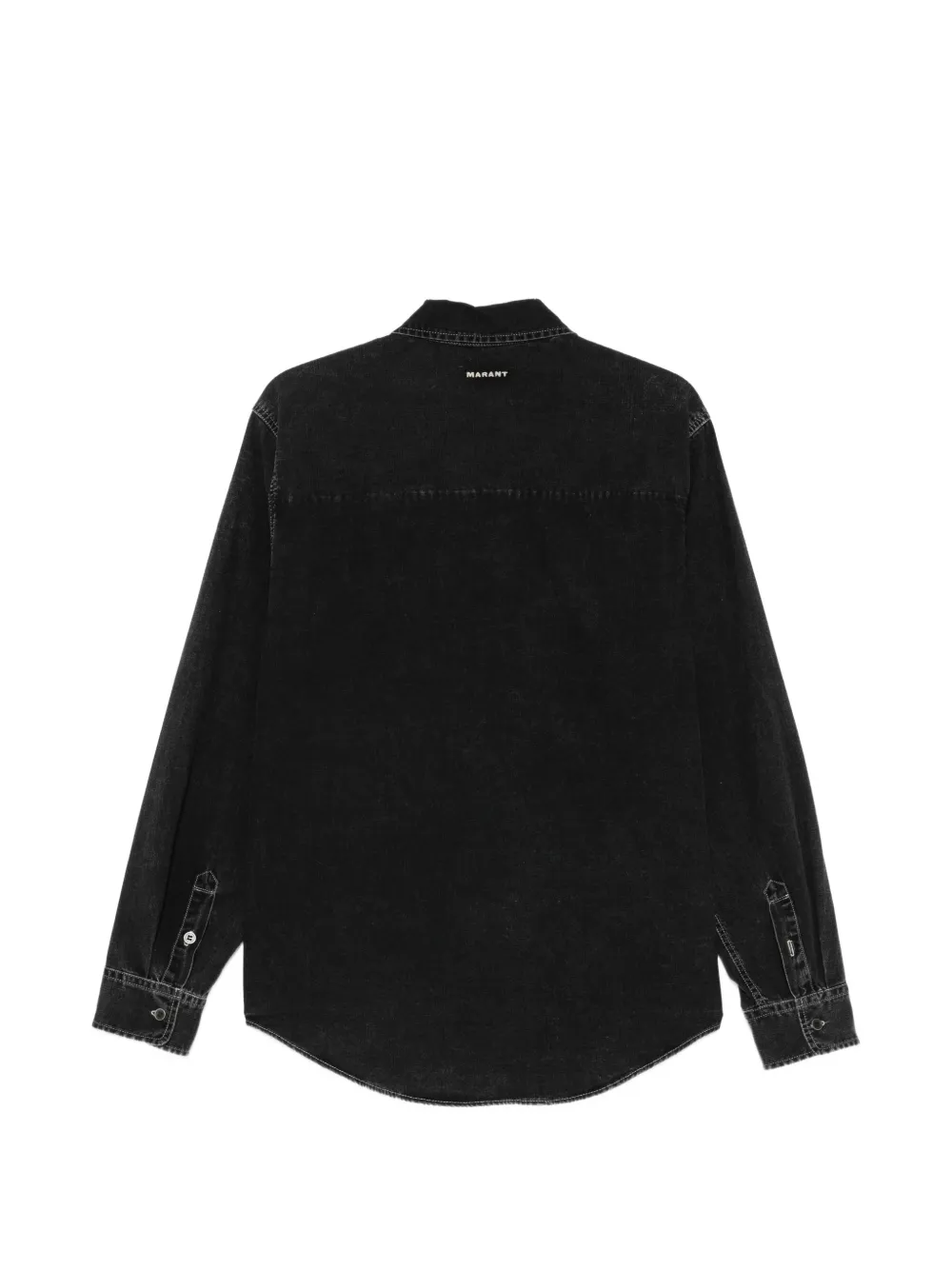 MARANT Viken denim overhemd in western-stijl met contrasterende stiksels Zwart