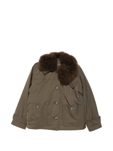 LOU ANDREA veste boutonnée à col en peau lainée
