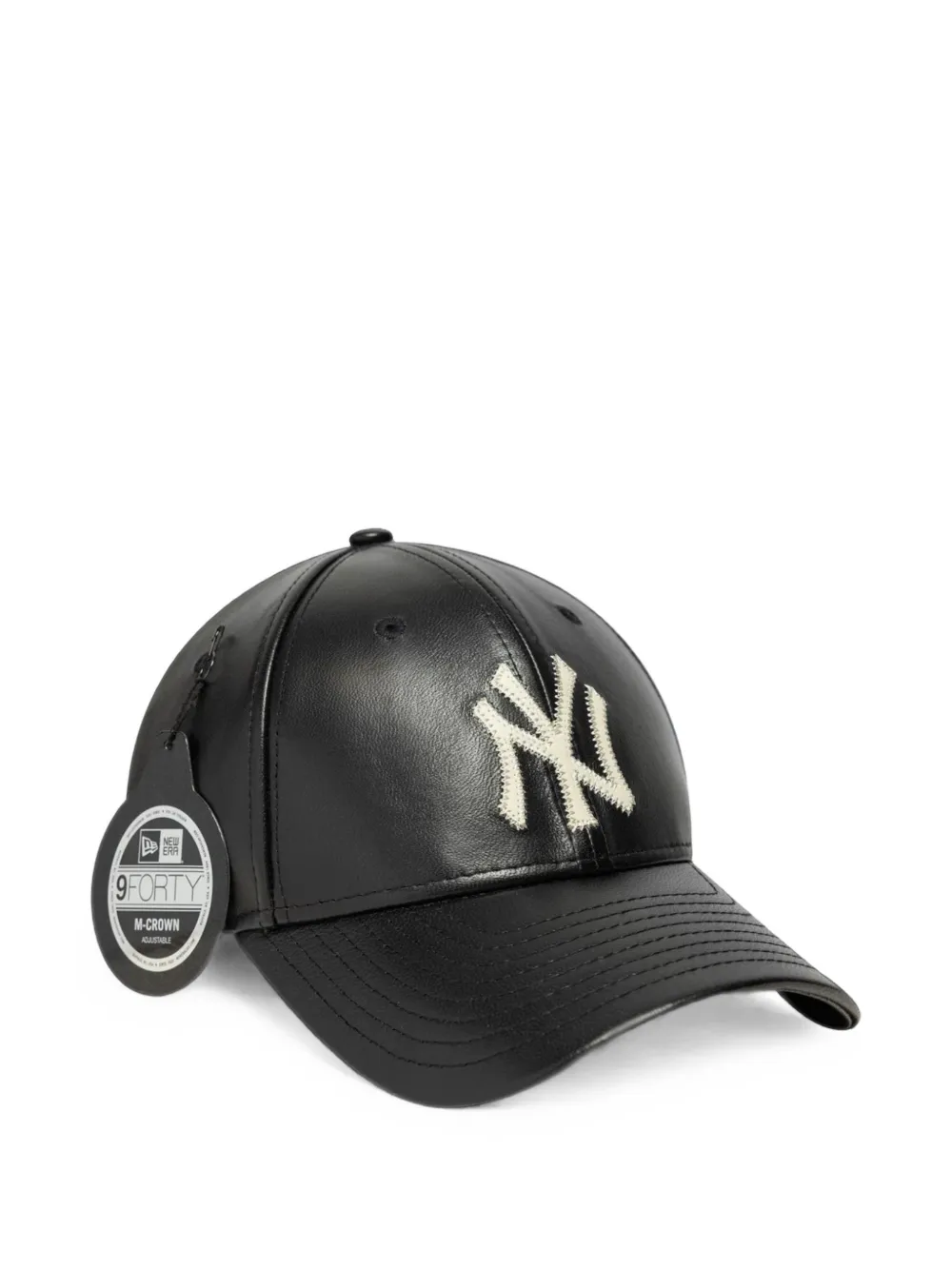 NEW ERA CAP 9Forty leather baseball cap Zwart