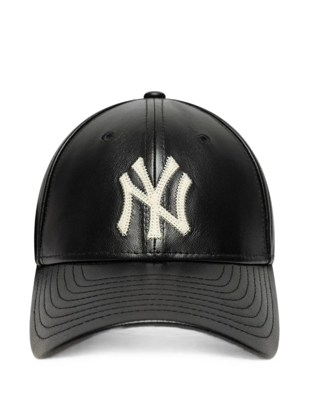 NEW ERA CAP 9Forty leather baseball cap Zwart