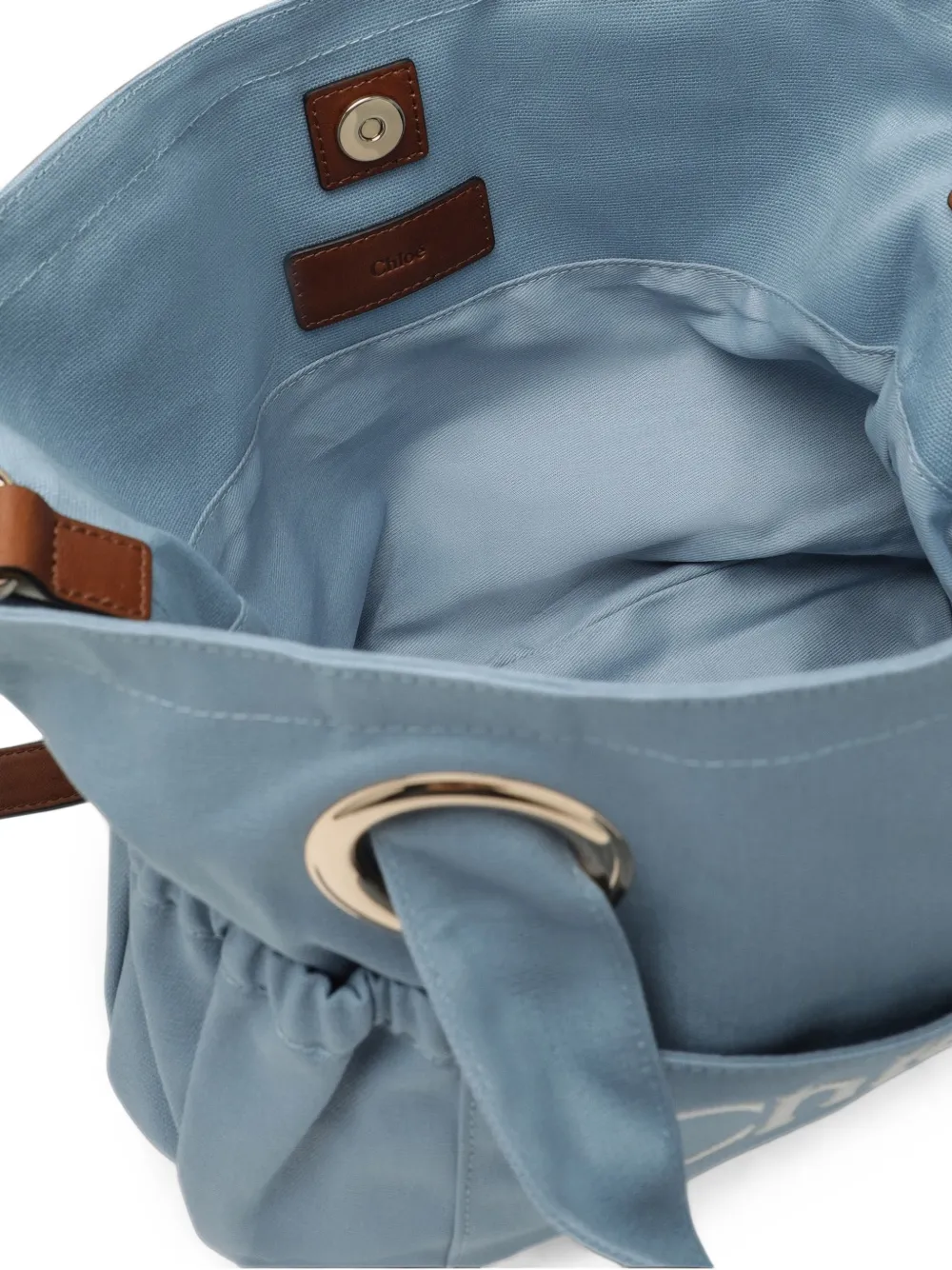 Chloé Kids Shopper met geborduurd logo Blauw