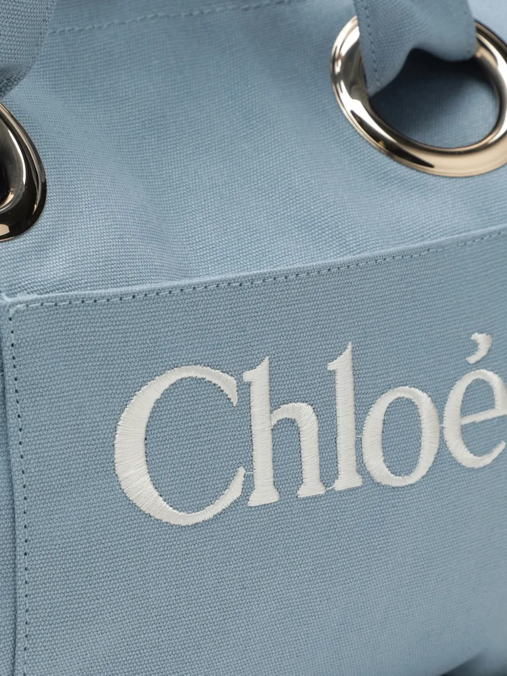 Chloé Kids Shopper met geborduurd logo Blauw