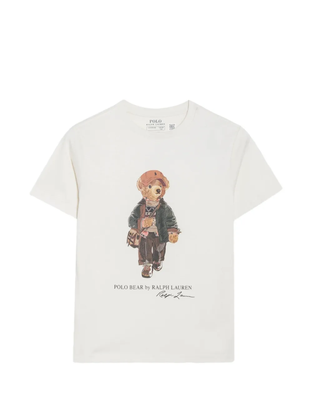 POLO RALPH LAUREN KIDS Polo Bear katoenen jersey T-shirt Beige