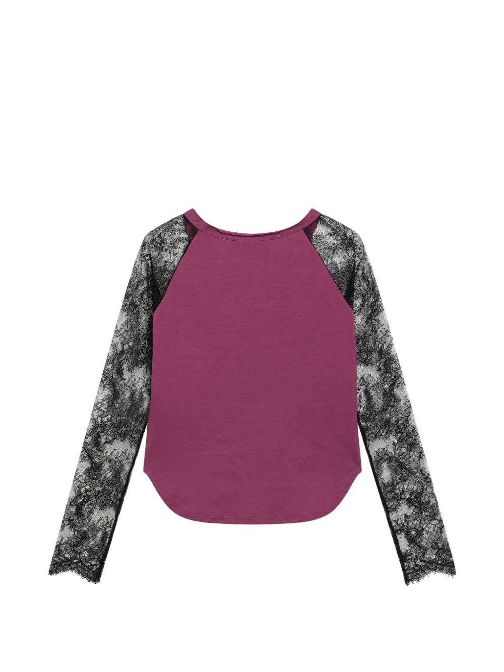 Valentino Garavani T-shirt met kanten mouwen en logo-print Paars