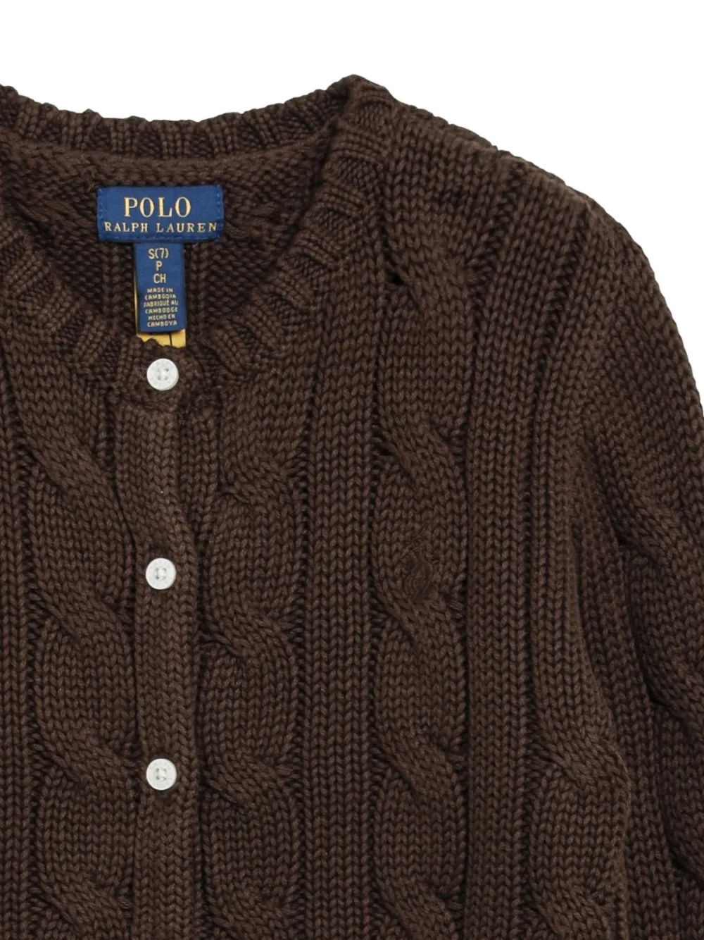 POLO RALPH LAUREN KIDS cable-knit cotton cardigan Bruin
