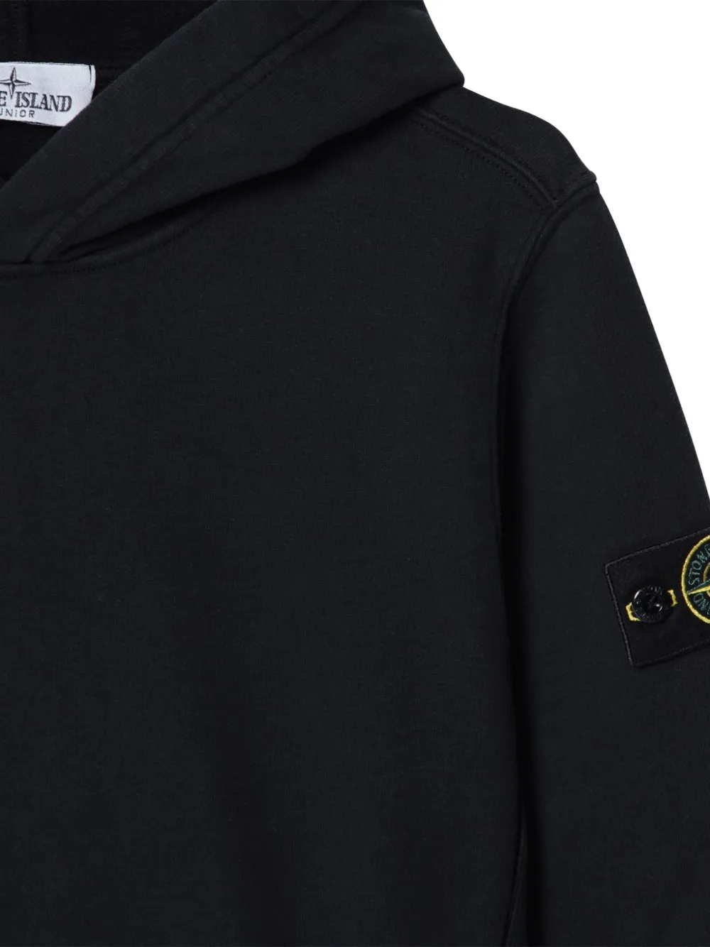 Stone Island Junior Hoodie met Compass-logopatch Zwart
