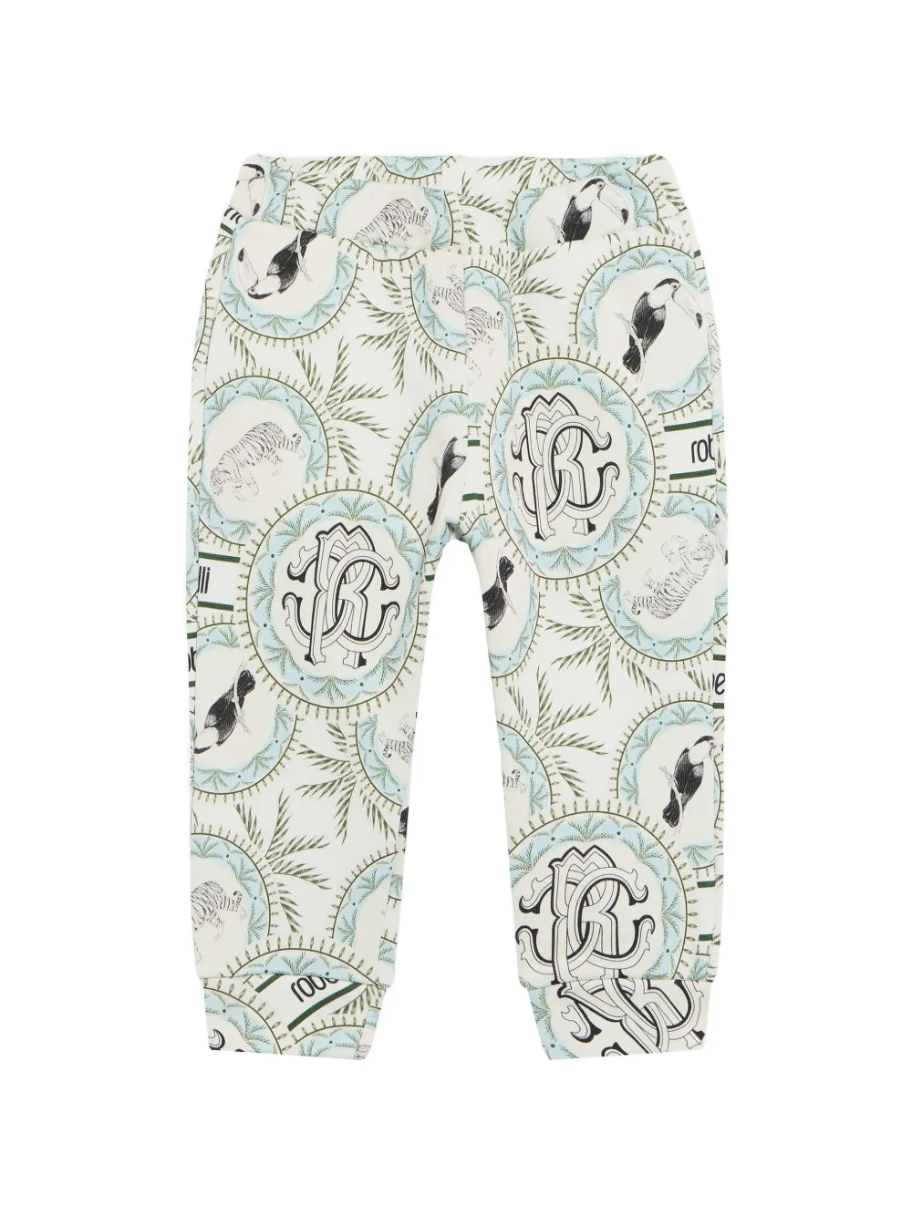 Roberto Cavalli Junior Maiolica trainingsbroek met monogram-print Beige