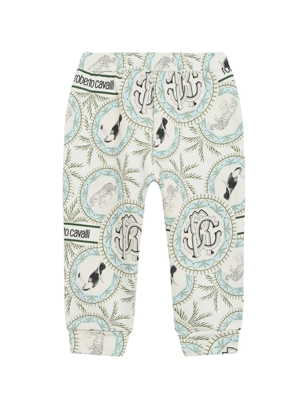 Roberto Cavalli Junior Maiolica trainingsbroek met monogram-print Beige