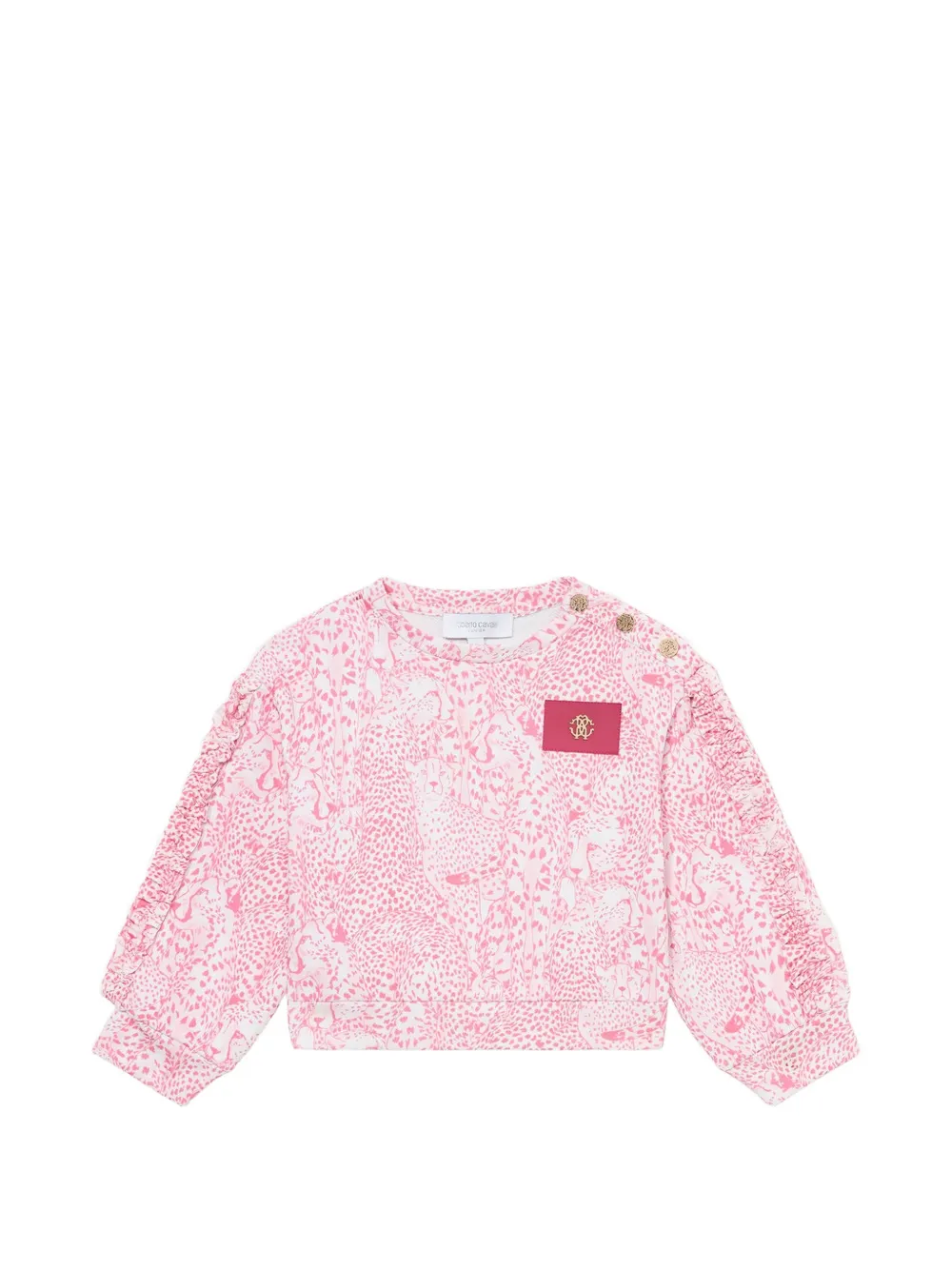 Roberto Cavalli Junior cheetah-print sweater - Blanc Roberto Cavalli Junior cheetah-print sweater - Blanc