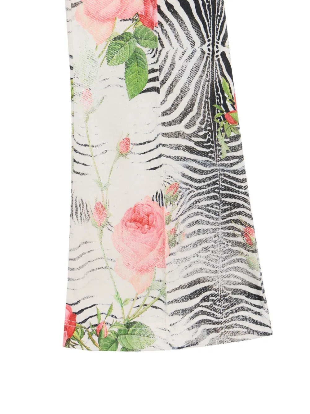 Roberto Cavalli Junior Broek met bloemen-print en zebra-print Beige