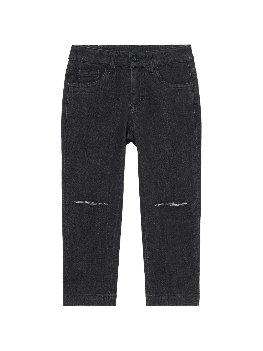Roberto Cavalli Junior distressed slim-fit jeans - Nero