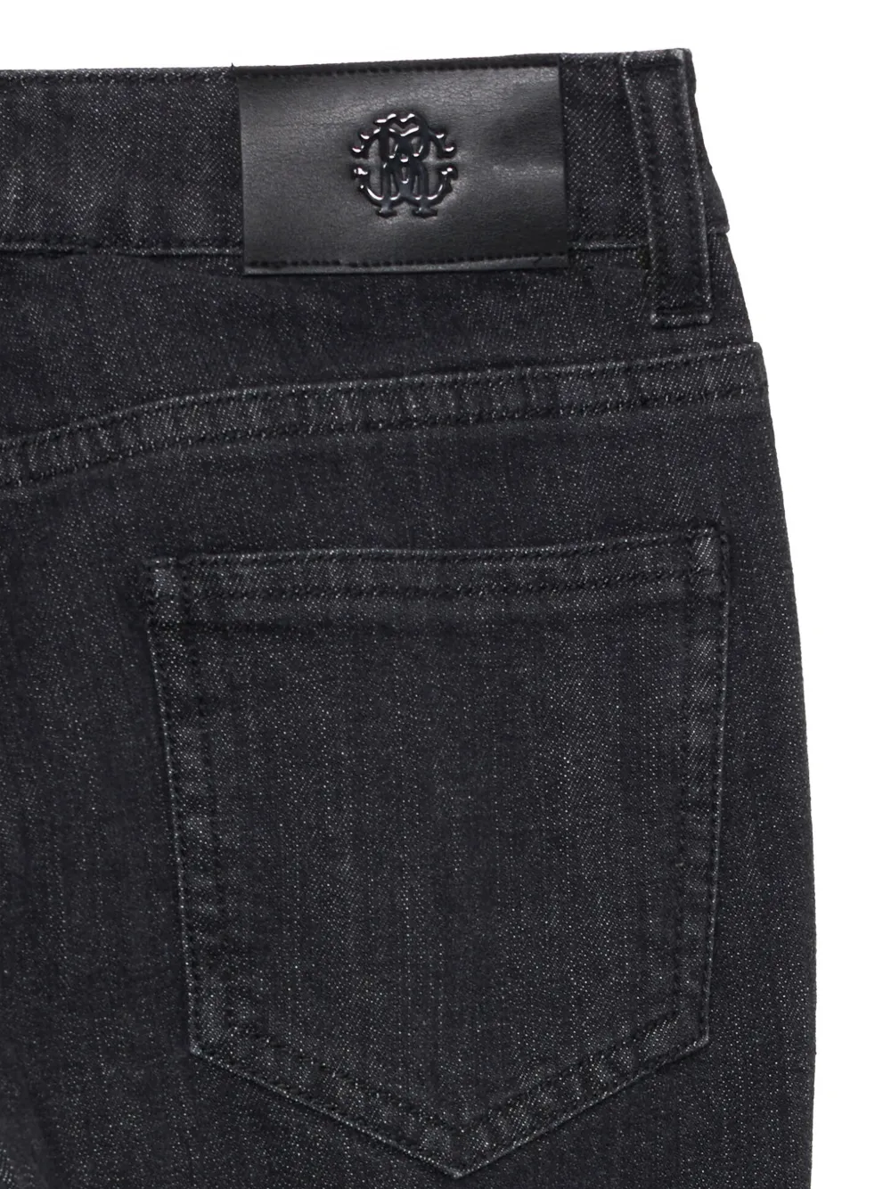 Roberto Cavalli Junior distressed slim-fit jeans Zwart