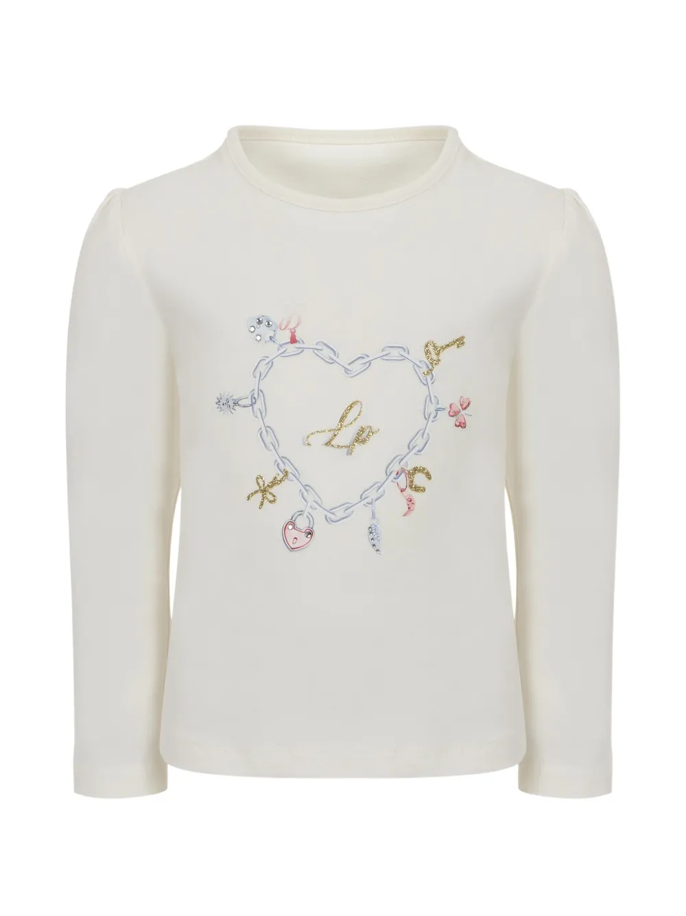 Lapin House T-shirt a maniche lunghe con stampa ciondolo - Toni neutri
