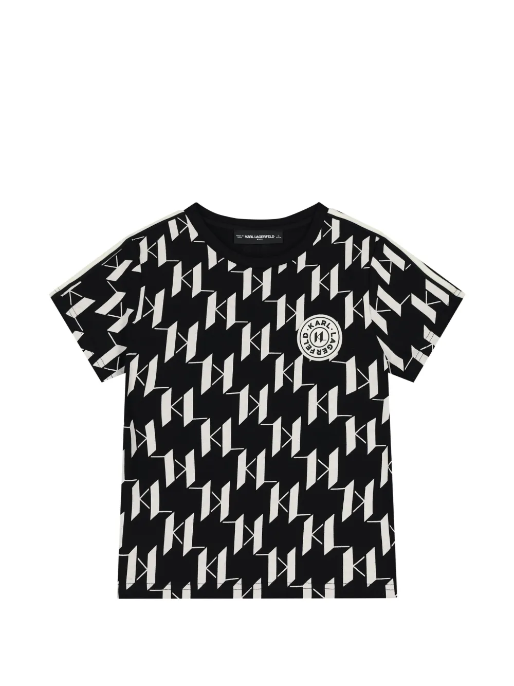 Karl Lagerfeld Kids monogram-print T-shirt - Nero