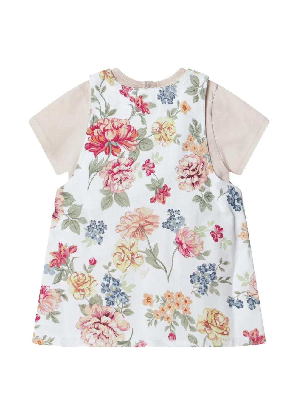 Chloé Kids T-shirt- en jurkset met bloemen-print Wit