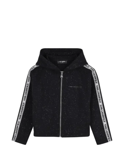 Karl Lagerfeld Kids glitter-effect logo-tape hoodie
