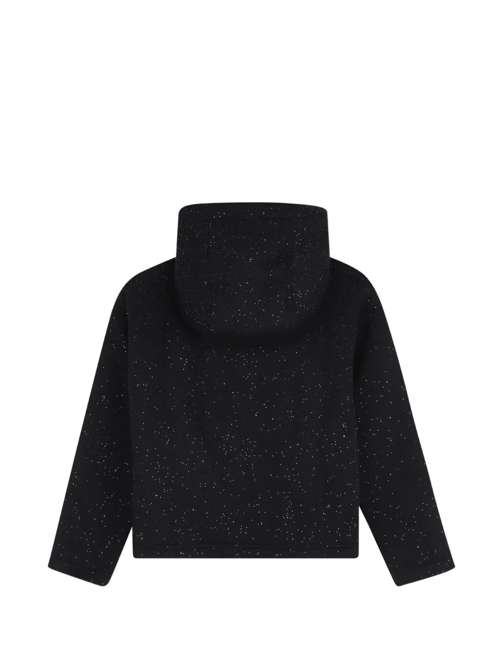 Karl Lagerfeld Kids Hoodie met logoband en glitter-effect Zwart