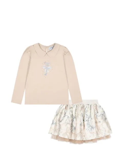 A-Dee embellished Peter Pan-collar skirt set