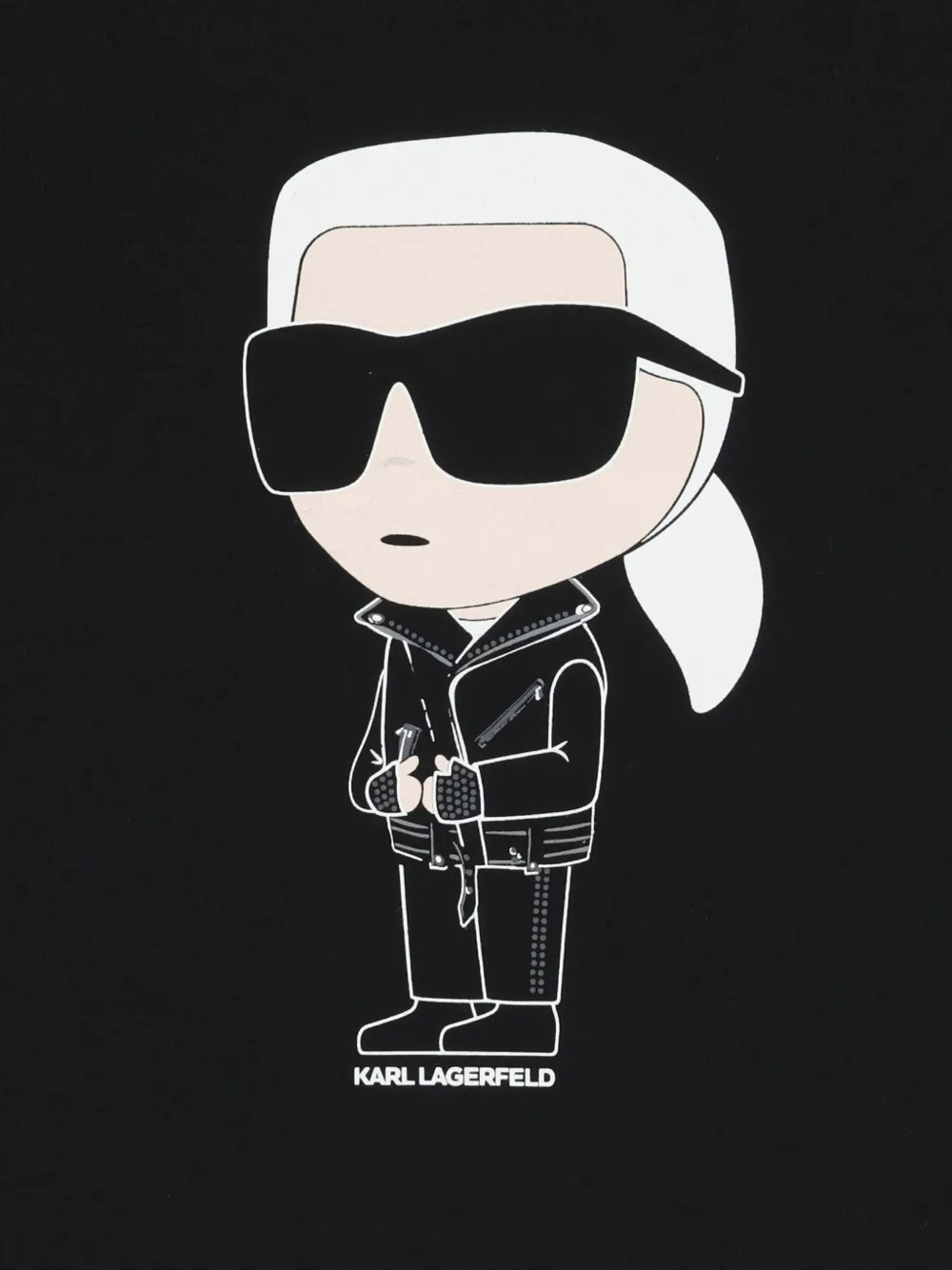 Karl Lagerfeld Kids Ikon Karl Lagerfeld T-shirt met print Zwart