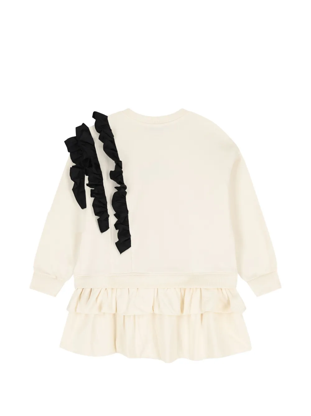 MSGM Kids Mini-jurk met geborduurd logo en ruches Beige