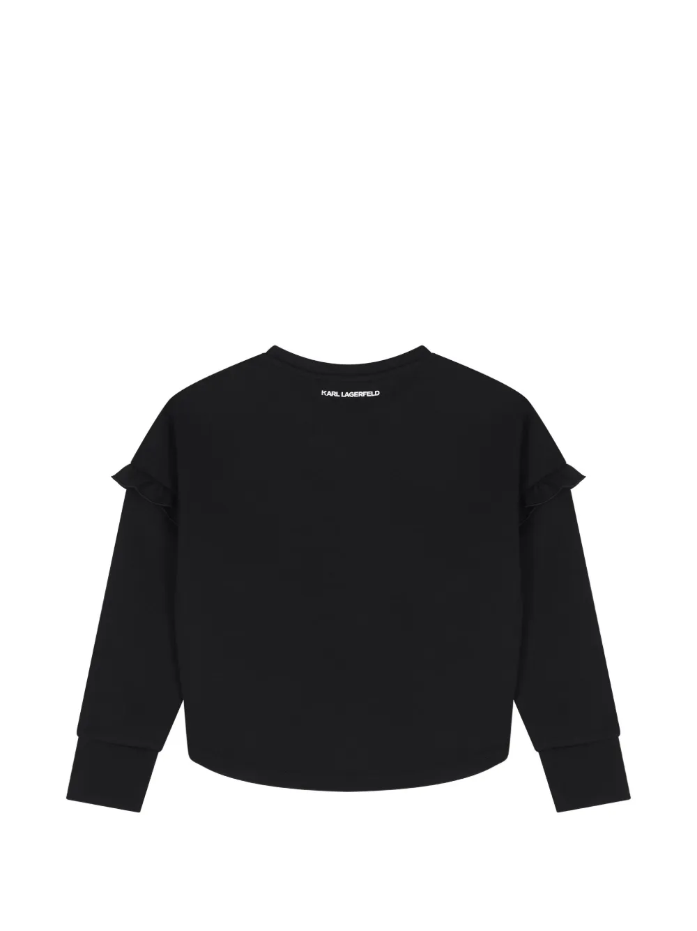 Karl Lagerfeld Kids Mini Me Karl sweater met ruches Zwart
