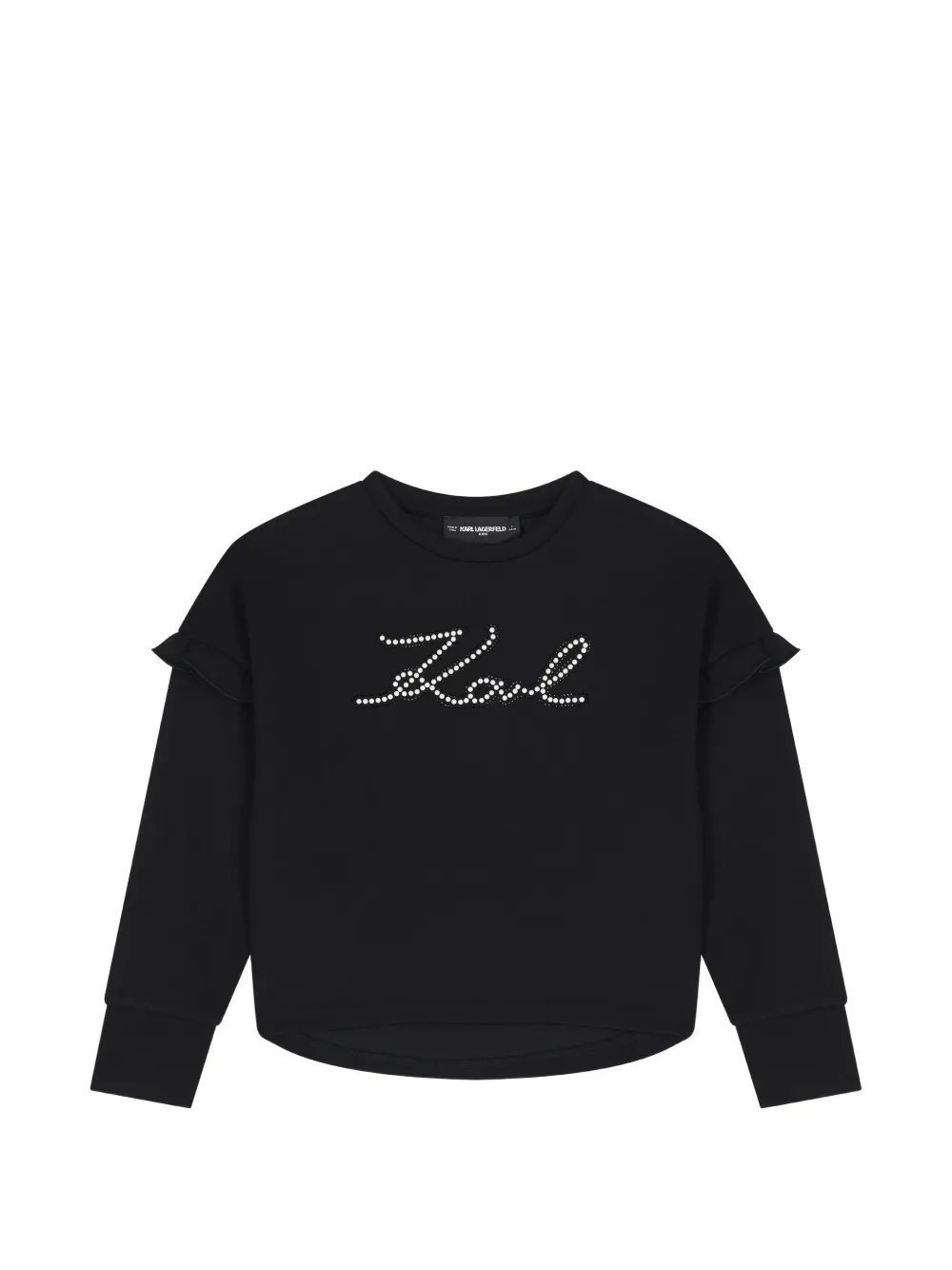 Karl Lagerfeld Kids Mini Me Karl sweater met ruches Zwart