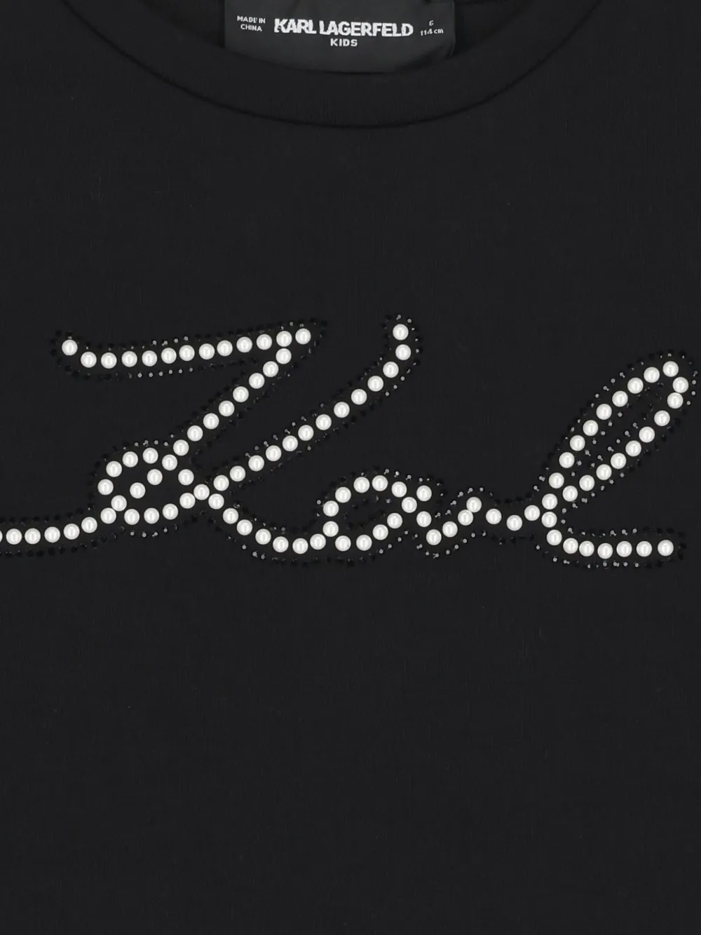 Karl Lagerfeld Kids Mini Me Karl sweater met ruches Zwart