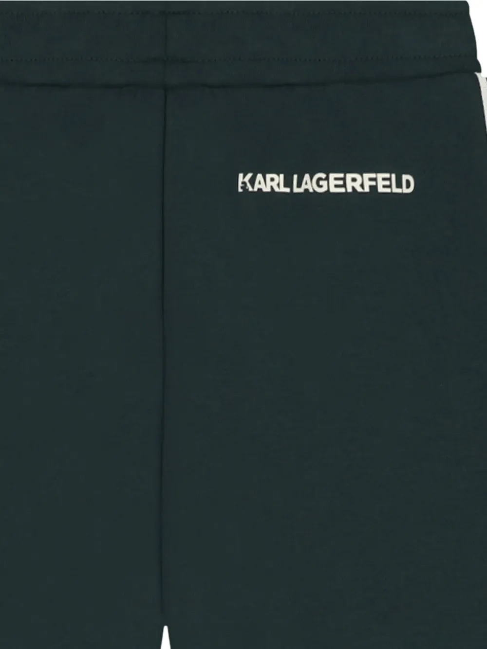 Karl Lagerfeld Kids Trainingsbroek met logoband en pintuck Groen