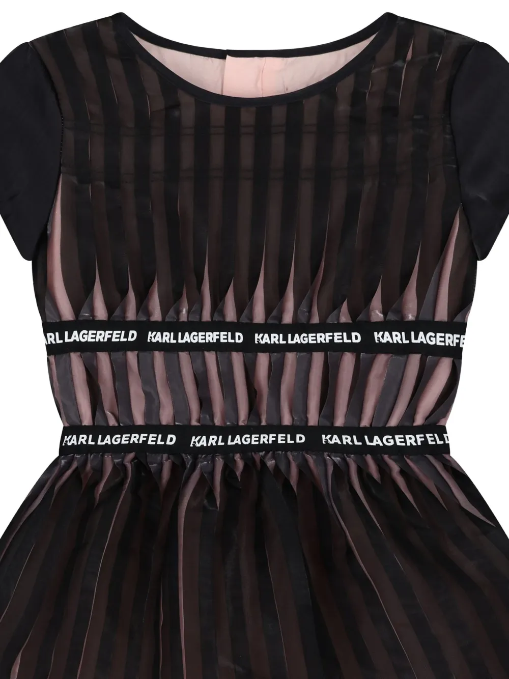 Karl Lagerfeld Kids Geplooide jurk met logoband Zwart
