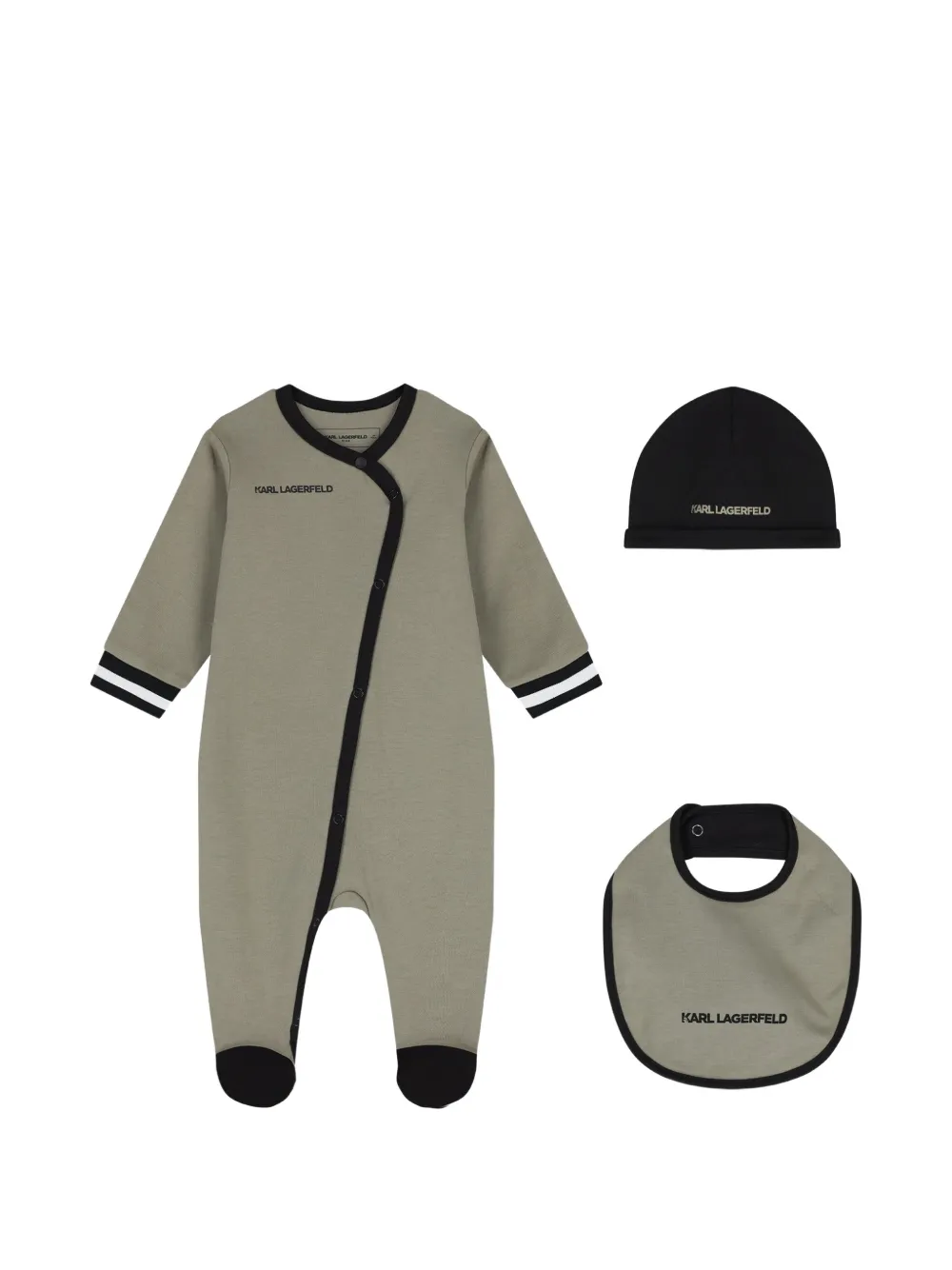 Karl Lagerfeld Kids logo-print three-piece babywear set - Nude