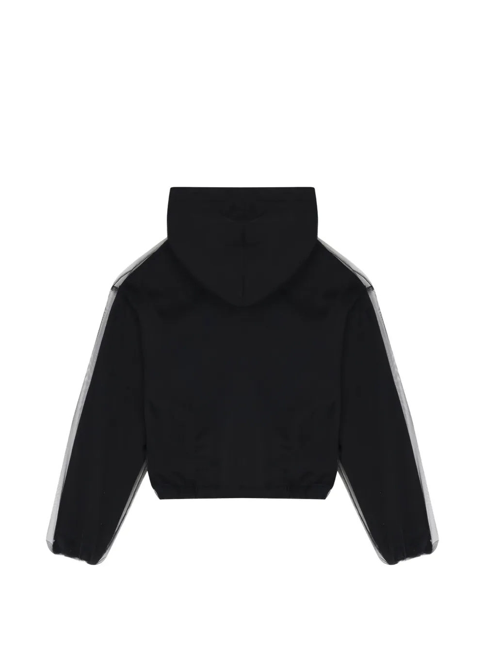 MSGM Kids Hoodie met geborduurd logo en tulen laag Zwart