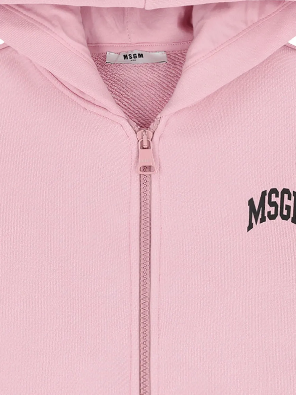 MSGM Kids Hoodie met logoprint en rits Roze