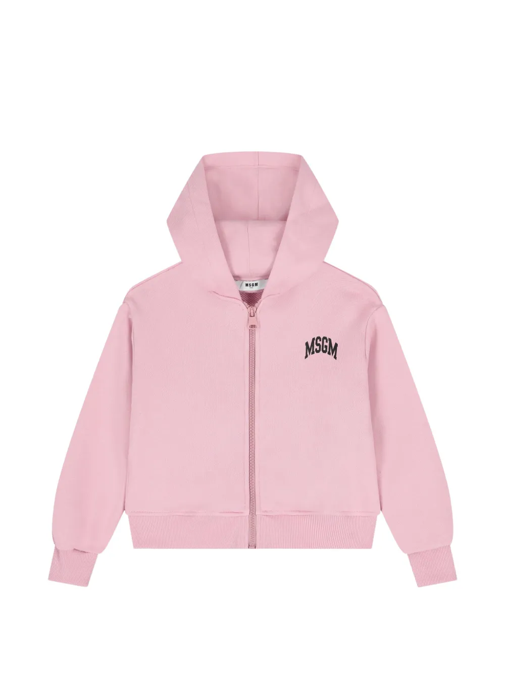 MSGM Kids Hoodie met logoprint en rits Roze