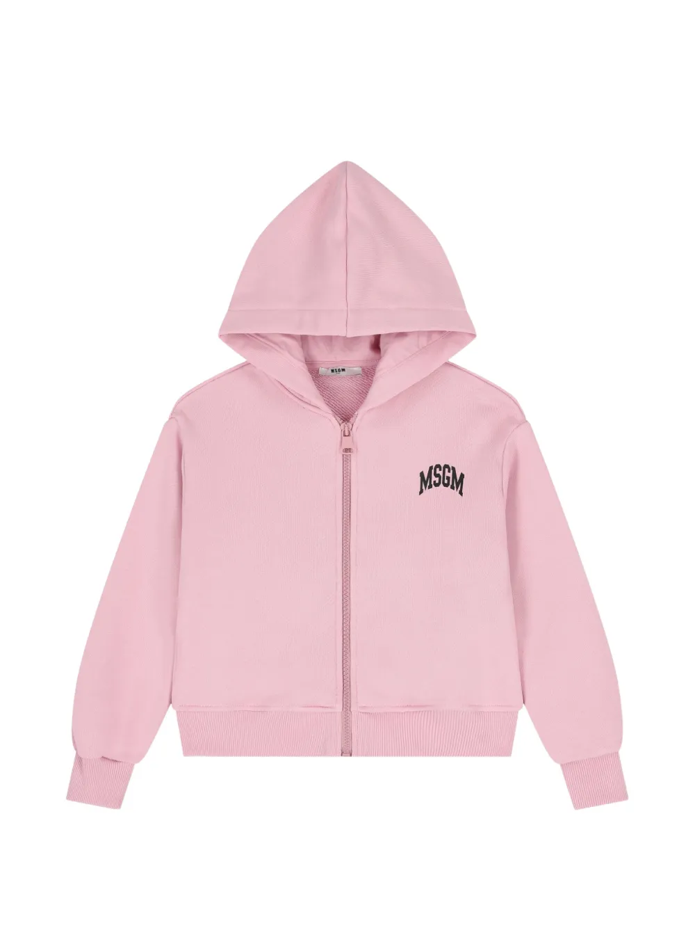 MSGM Kids Hoodie met logoprint en rits Roze