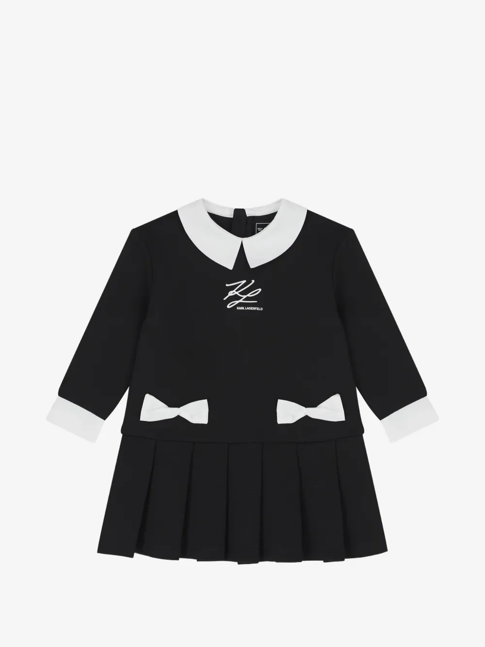 Karl Lagerfeld Kids 리본 디테일 플리츠 원피스
