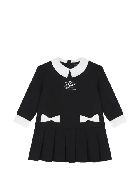 Karl Lagerfeld Kids bow-detail pleated dress