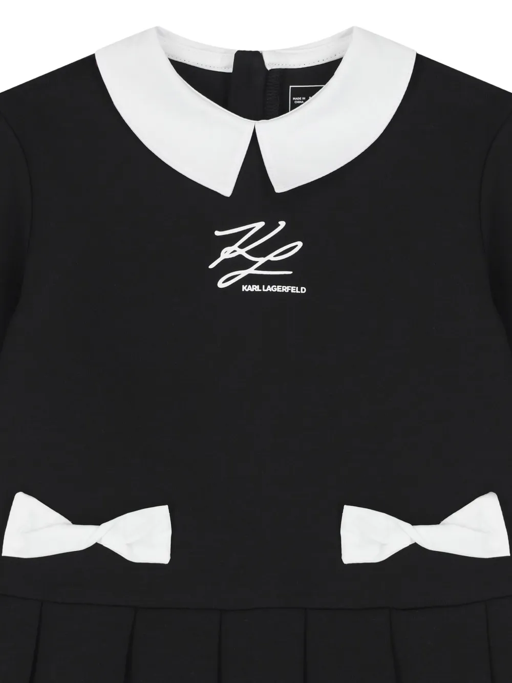 Karl Lagerfeld Kids Jurk met strikdetail Zwart