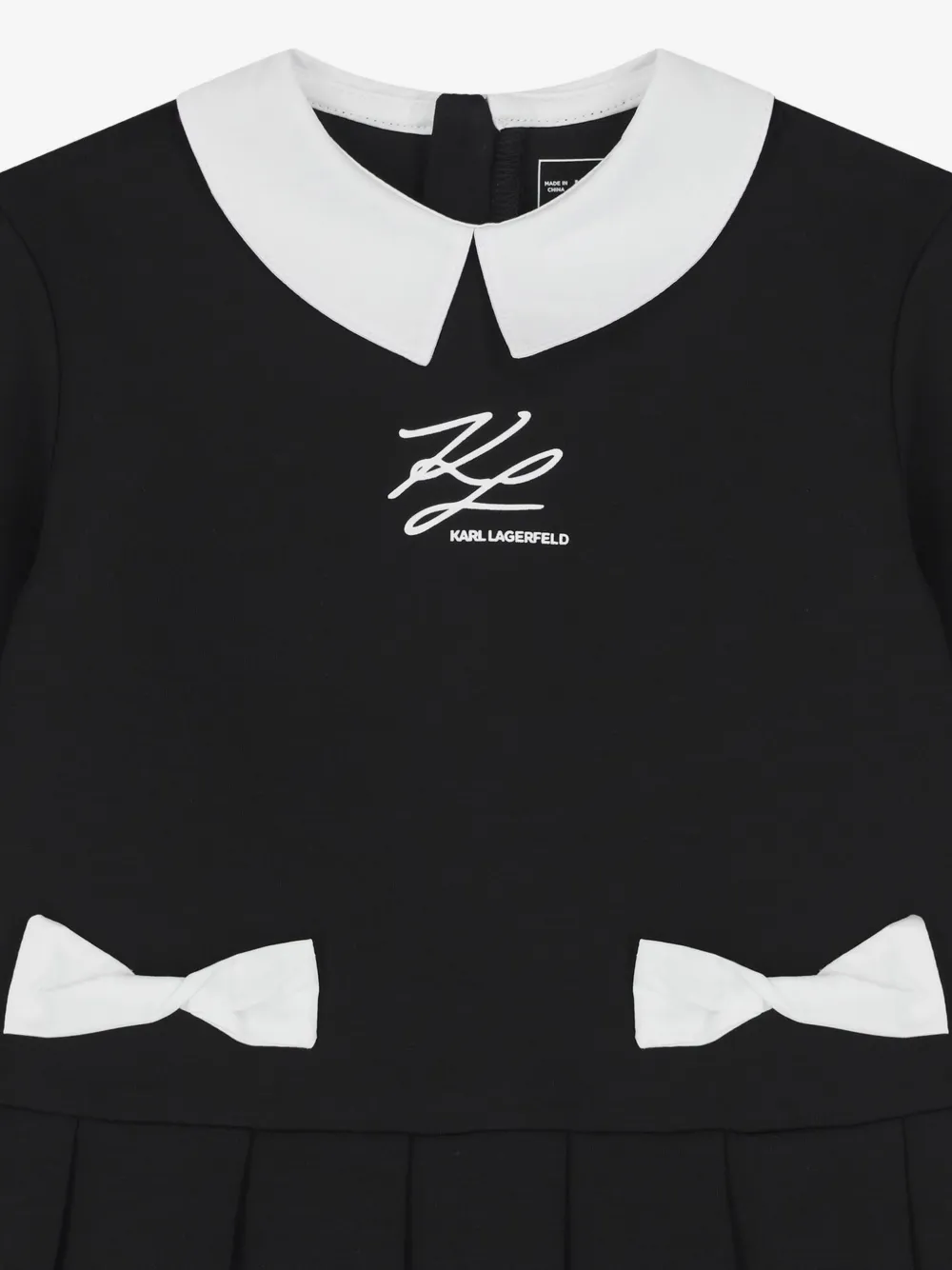 Karl Lagerfeld Kids 리본 디테일 플리츠 원피스