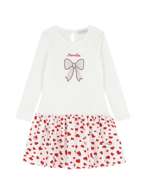 Monnalisa vestido con corazón estampado y detalle de moño