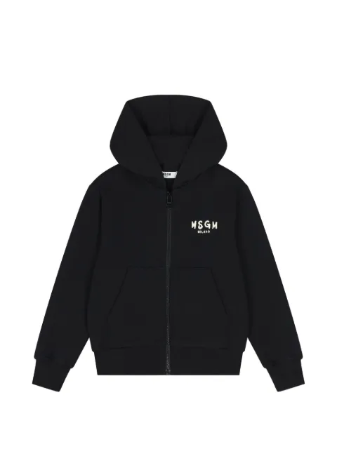 MSGM Kids hoodie zippé à logo imprimé